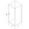 Mexen Exo-3S cabine de douche à 3 côtés pivotante 100 x 90 cm, transparent, noir - 817-100-090-70-00-3S