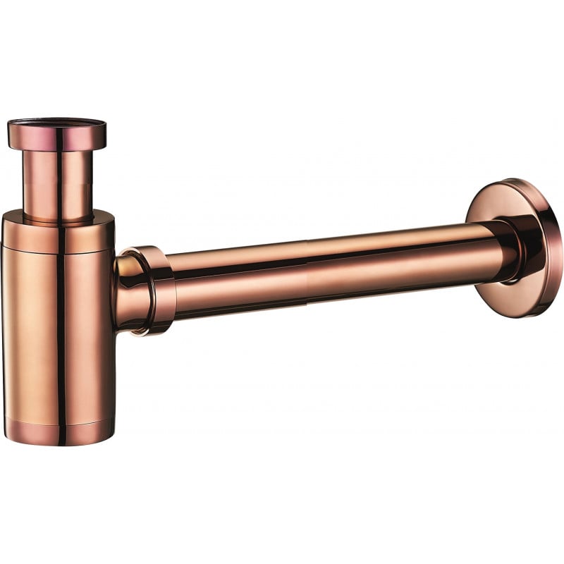 Mexen demi-siphon rond pour lavabo, Or rose - 79950-60