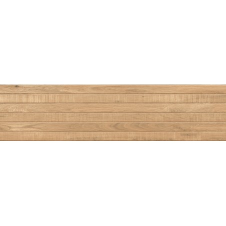 Mexen Western Wood Grès émaillé rectifié Almond G1, carreau mural aspect bois 120 x 30 cm, mat - TL702-120-030-50