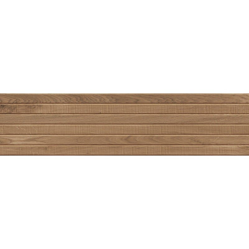 Mexen Western Wood Gres émaillé rectifié noyer G1, carreau mural aspect bois 120 x 30 cm, mat - TL702-120-030-54