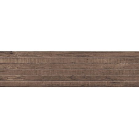 Mexen Western Wood Choco grès émaillé rect. G1, carreau mural effet bois 120 x 30 cm, mat - TL702-120-030-56
