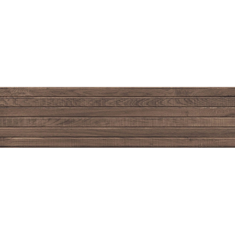 Mexen Western Wood Carreau en gré cérame émaillé rectifié Choco G1, imitation bois, mural 120 x 30 cm, mat