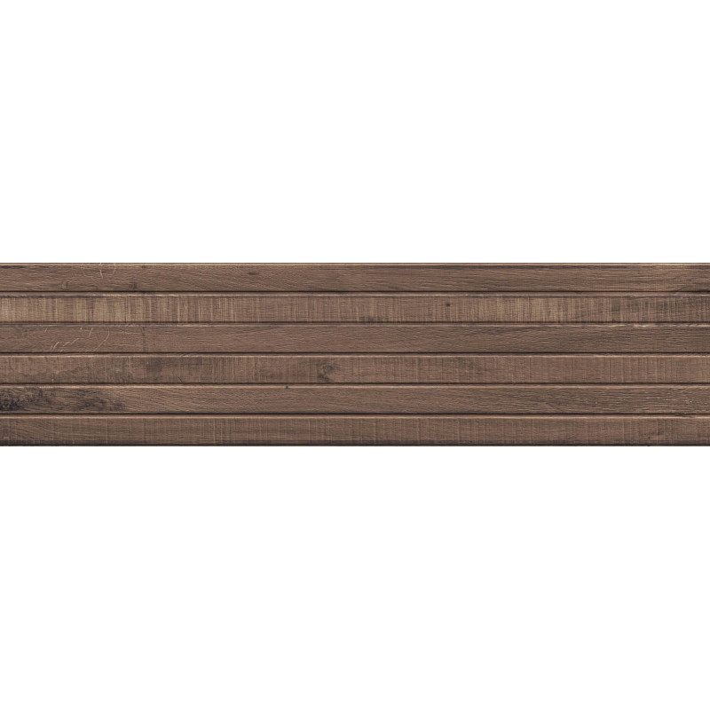 Mexen Western Wood Carreau en gré cérame émaillé rectifié Choco G1, imitation bois, mural 120 x 30 cm, mat