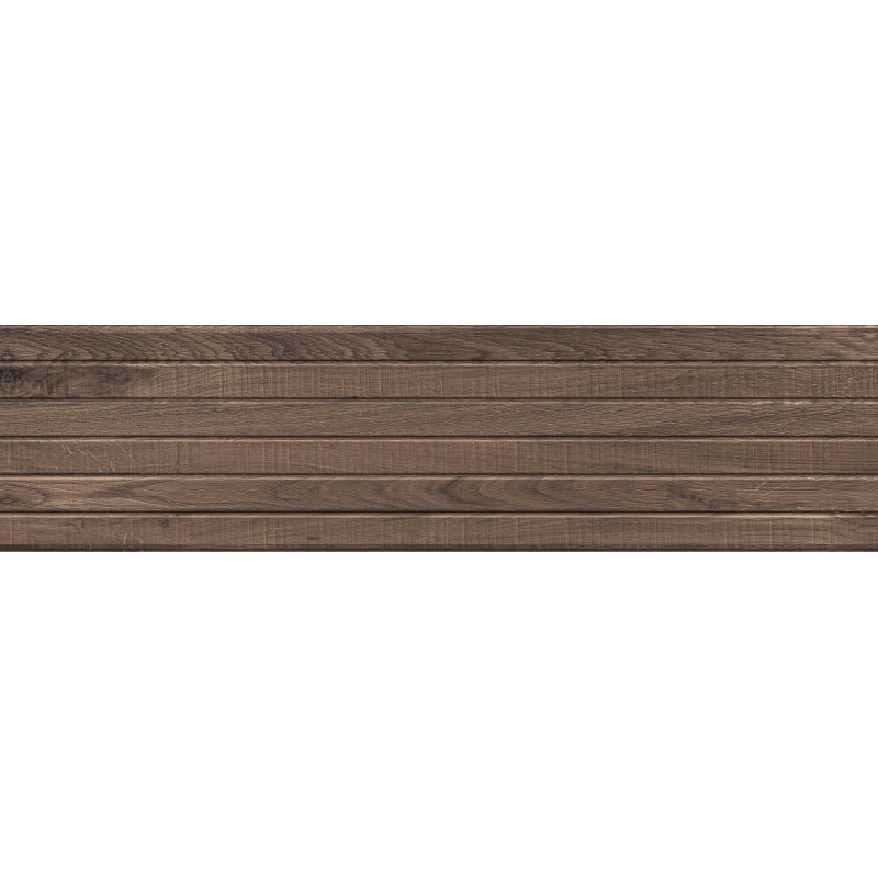 Mexen Western Wood Choco grès émaillé rect. G1, carreau mural effet bois 120 x 30 cm, mat - TL702-120-030-56