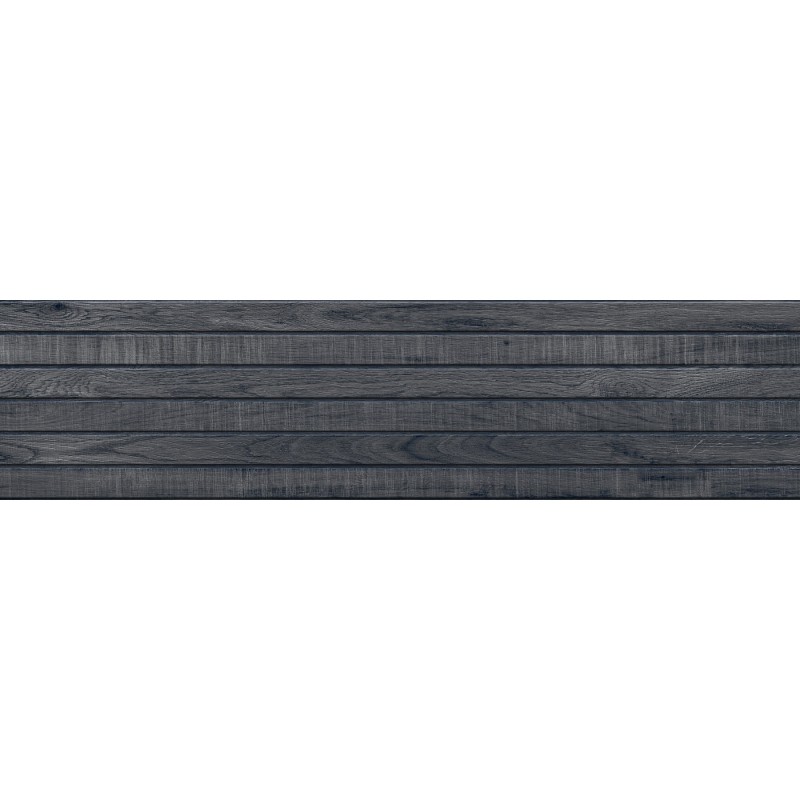 Mexen Western Wood Nero grès émaillé rectifié G1, carreau mural aspect bois 120 x 30 cm, mat - TL702-120-030-58