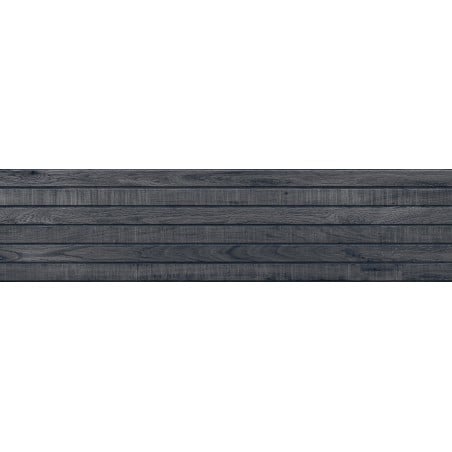 Mexen Western Wood Nero grès émaillé rectifié G1, carreau mural aspect bois 120 x 30 cm, mat - TL702-120-030-58