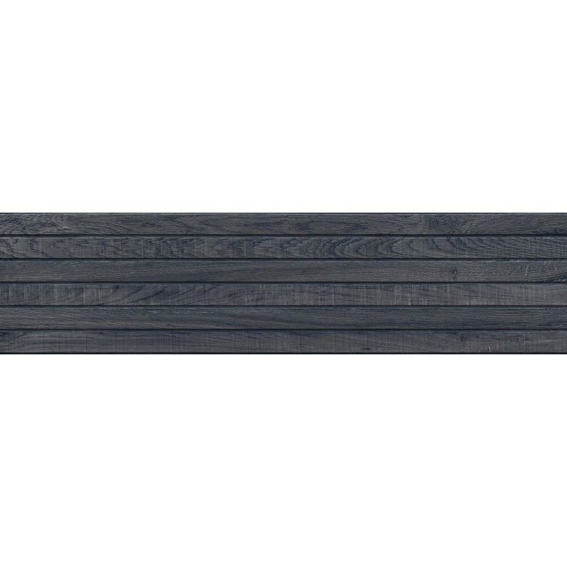 Mexen Western Wood Nero grès émaillé rectifié G1, carreau mural aspect bois 120 x 30 cm, mat - TL702-120-030-58
