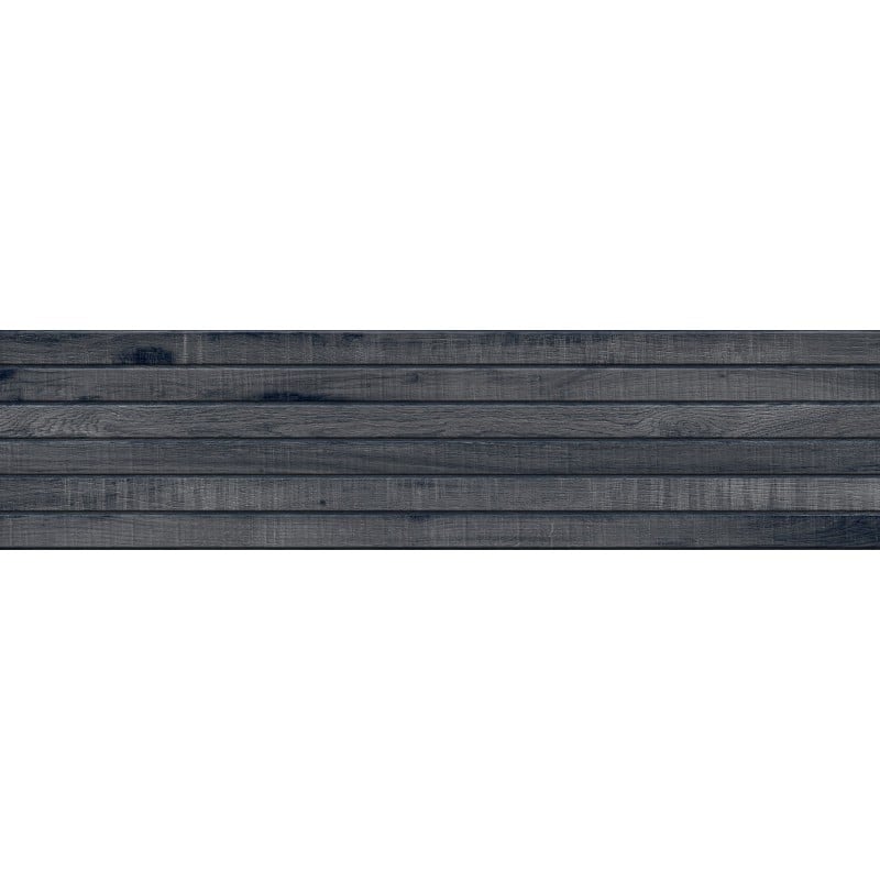 Mexen Western Wood Nero grès émaillé rectifié G1, carreau mural aspect bois 120 x 30 cm, mat - TL702-120-030-58