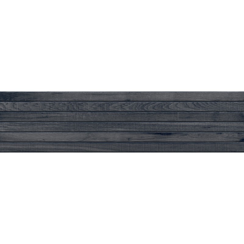 Mexen Western Wood Nero grès émaillé rectifié G1, carreau mural aspect bois 120 x 30 cm, mat - TL702-120-030-58