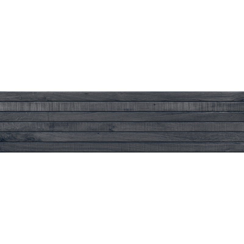 Mexen Western Wood Nero grès émaillé rectifié G1, carreau mural aspect bois 120 x 30 cm, mat - TL702-120-030-58