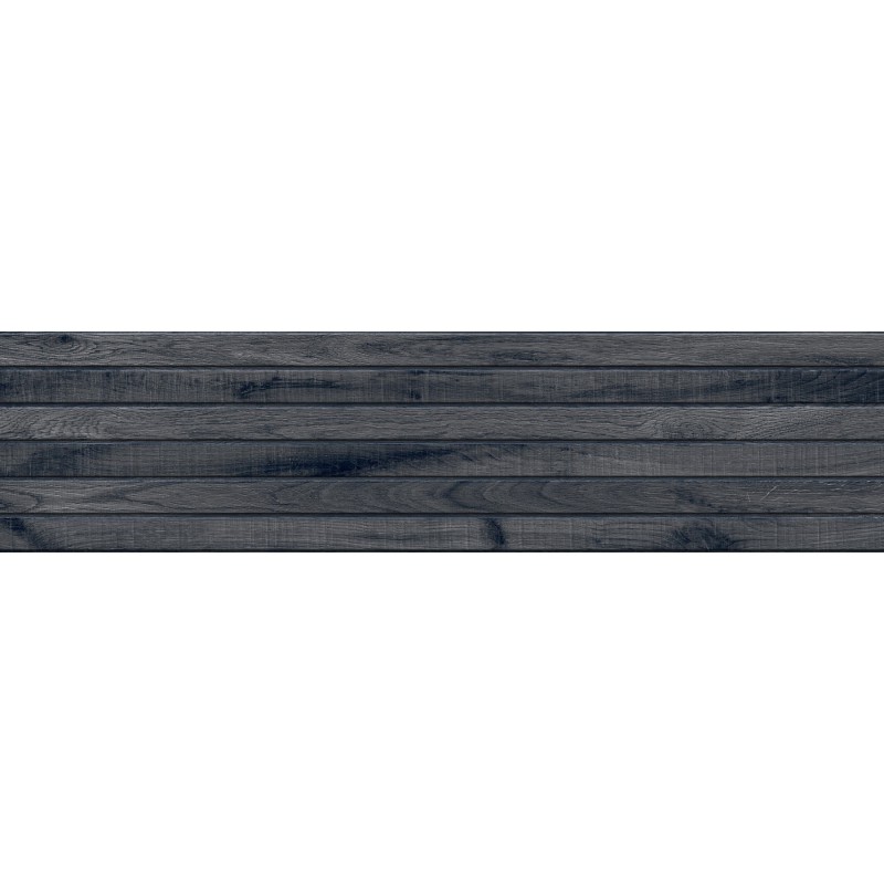Mexen Western Wood Nero grès émaillé rectifié G1, carreau mural aspect bois 120 x 30 cm, mat - TL702-120-030-58