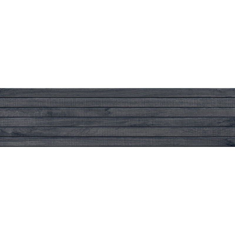 Mexen Western Wood Nero grès émaillé rectifié G1, carreau mural aspect bois 120 x 30 cm, mat - TL702-120-030-58