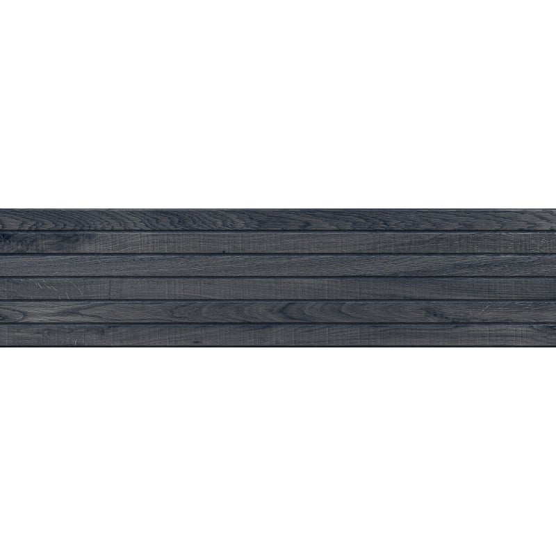 Mexen Western Wood Nero grès émaillé rectifié G1, carreau mural aspect bois 120 x 30 cm, mat - TL702-120-030-58