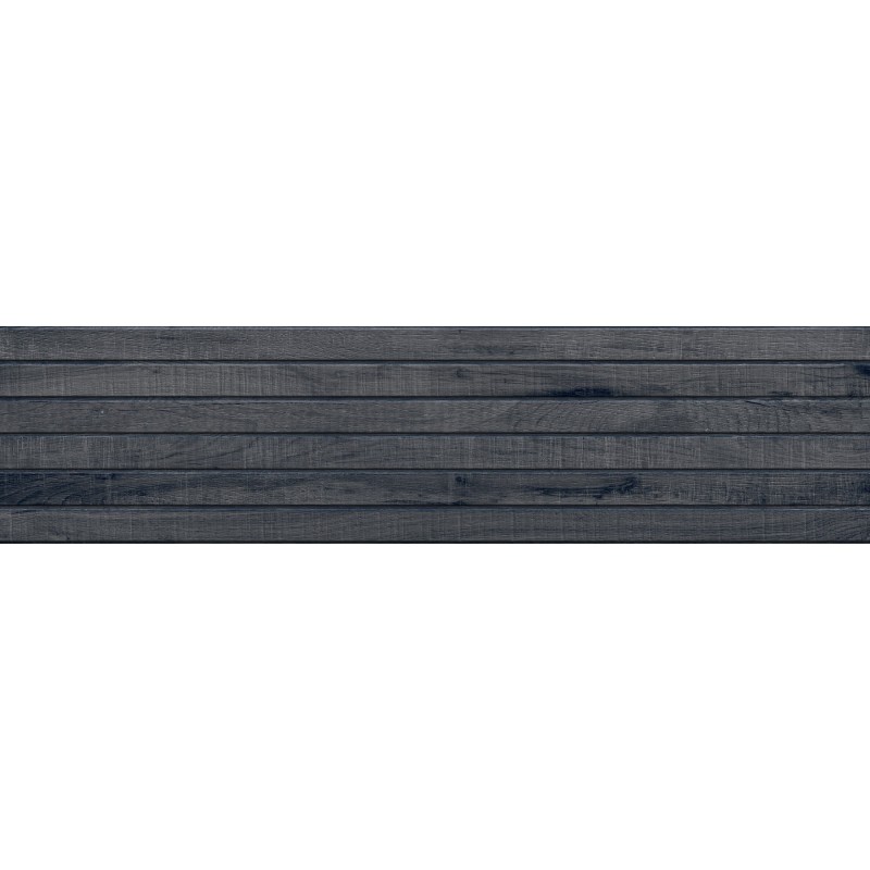 Mexen Western Wood Nero grès émaillé rectifié G1, carreau mural aspect bois 120 x 30 cm, mat - TL702-120-030-58