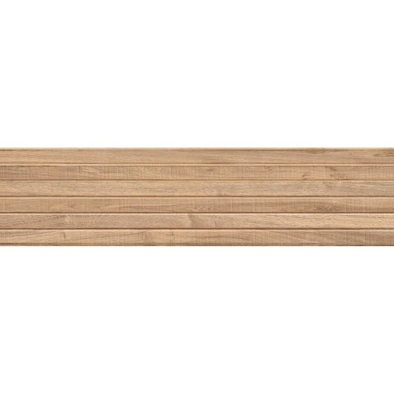 Mexen Mulberry Wood Honey grès émaillé rectifié G1, carreau mural aspect bois 120 x 30 cm, mat - TL703-120-030-51