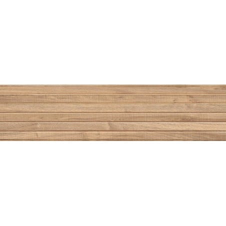 Mexen Mulberry Wood Honey grès émaillé rectifié G1, carreau mural aspect bois 120 x 30 cm, mat - TL703-120-030-51