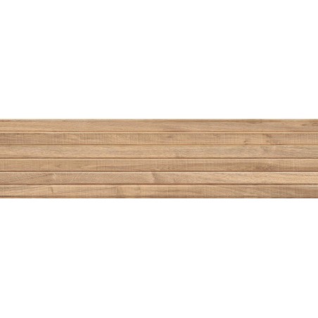Mexen Mulberry Wood Honey grès émaillé rectifié G1, carreau mural imitation bois 120 x 30 cm, mat - TL703-120-030-51
