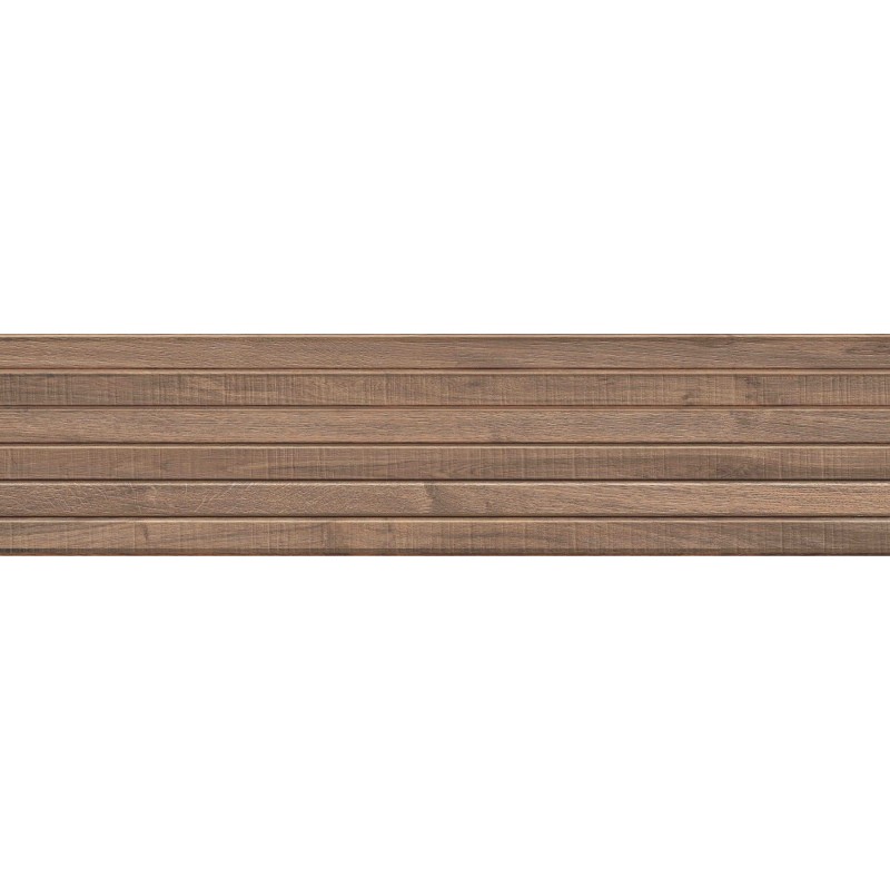 Mexen Mulberry Wood Grès émaillé marron rectifié G1, carreau mural aspect bois 120 x 30 cm, mat - TL703-120-030-50