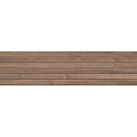 Mexen Mulberry Wood Grès émaillé brun rect. G1, carreau mural aspect bois 120 x 30 cm, mat - TL703-120-030-50