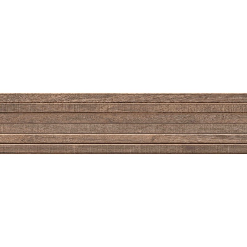 Mexen Mulberry Wood Grès émaillé marron rectifié G1, carreau mural aspect bois 120 x 30 cm, mat - TL703-120-030-50