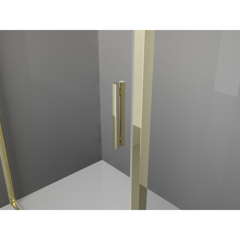 Mexen Exo-R 3S cabine de douche 3-parois pivotante 140 x 85 cm, transparente, dorée - 819-140-085-50-00-3S