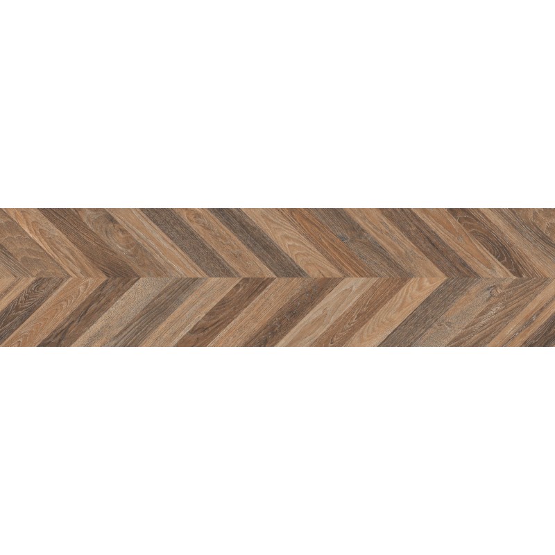 Mexen Native Grès brun émaillé rectifié G1, carreau imitation bois pour sol et mur 120 x 30 cm, carving - TL704-120-030-01