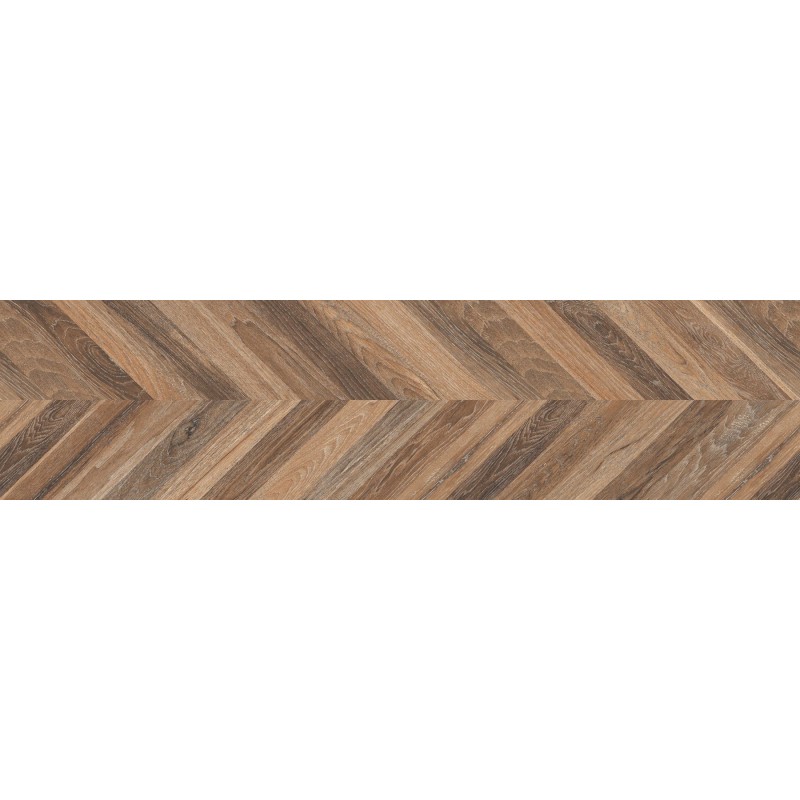 Mexen Native Grès brun émaillé rectifié G1, carreau imitation bois pour sol et mur 120 x 30 cm, carving - TL704-120-030-01