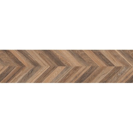 Mexen Native Grès brun émaillé rectifié G1, carreau imitation bois pour sol et mur 120 x 30 cm, carving - TL704-120-030-01