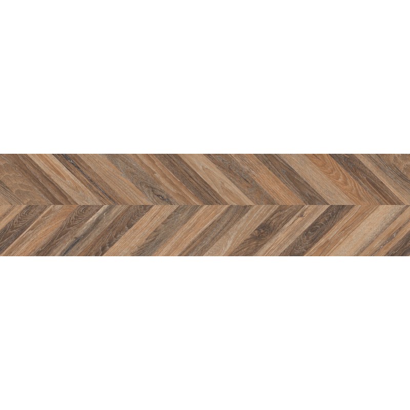 Mexen Native Grès brun émaillé rectifié G1, carreau imitation bois pour sol et mur 120 x 30 cm, carving - TL704-120-030-01