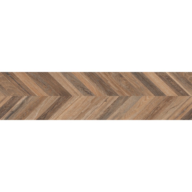 Mexen Native Grès brun émaillé rectifié G1, carreau imitation bois pour sol et mur 120 x 30 cm, carving - TL704-120-030-01