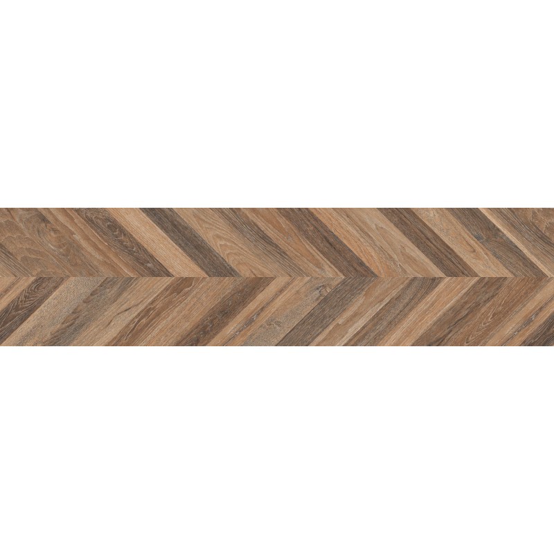 Mexen Native Grès brun émaillé rectifié G1, carreau imitation bois pour sol et mur 120 x 30 cm, carving - TL704-120-030-01