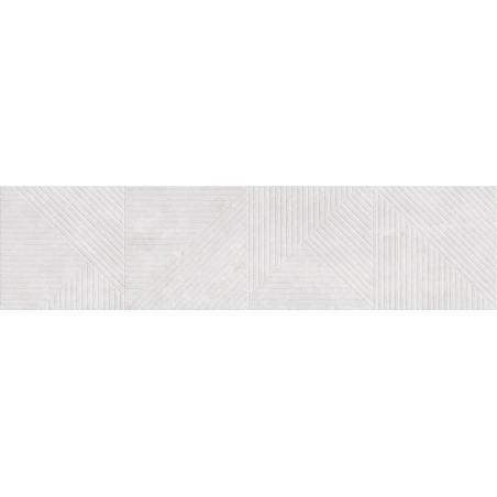 Mexen Magnifica Avenue Bianco grès émaillé rectifié G1, carrelage mural 120 x 30 cm, mat - TL707-120-030-53