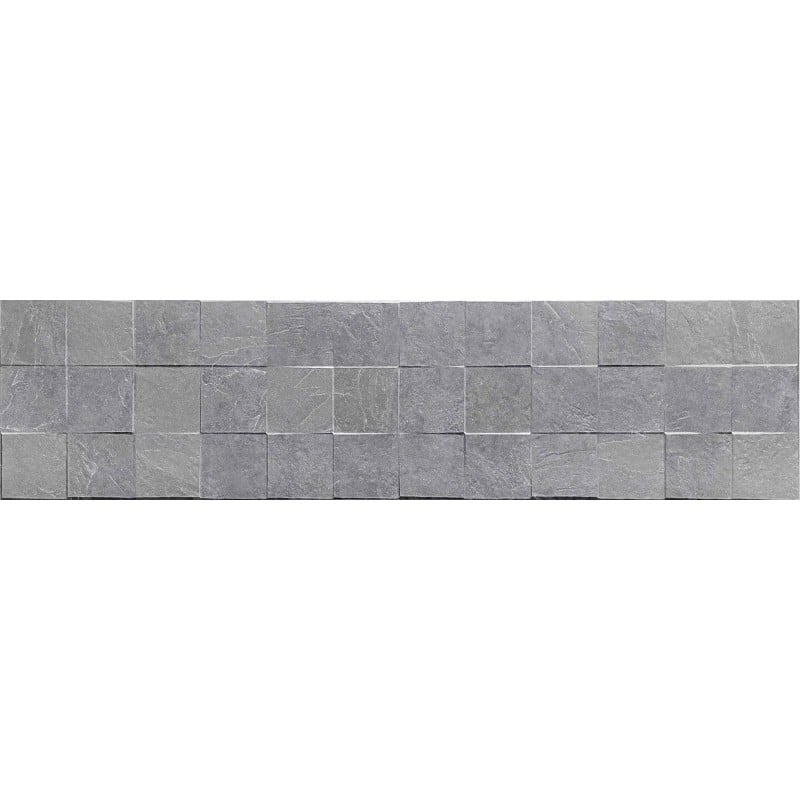 Mexen Icon Lyon Gris grès émaillé rect. G1, carreau mural 120 x 30 cm, mat - TL712-120-030-54