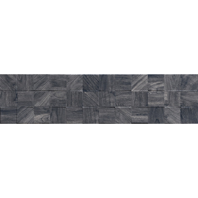Mexen Riga Lyon Black grès émaillé rectifié G1, carreau mural imitation bois 120 x 30 cm, mat - TL713-120-030-50