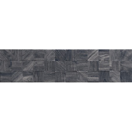 Mexen Riga Lyon Black grès émaillé rectifié G1, carreau mural imitation bois 120 x 30 cm, mat - TL713-120-030-50