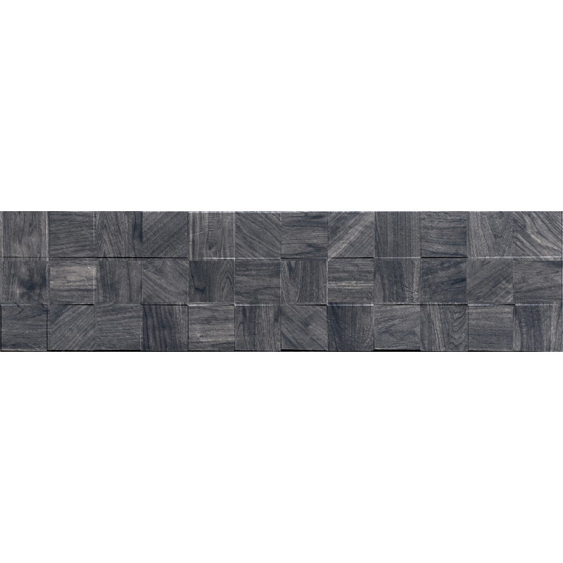 Mexen Riga Lyon Black grès émaillé rectifié G1, carreau mural imitation bois 120 x 30 cm, mat - TL713-120-030-50