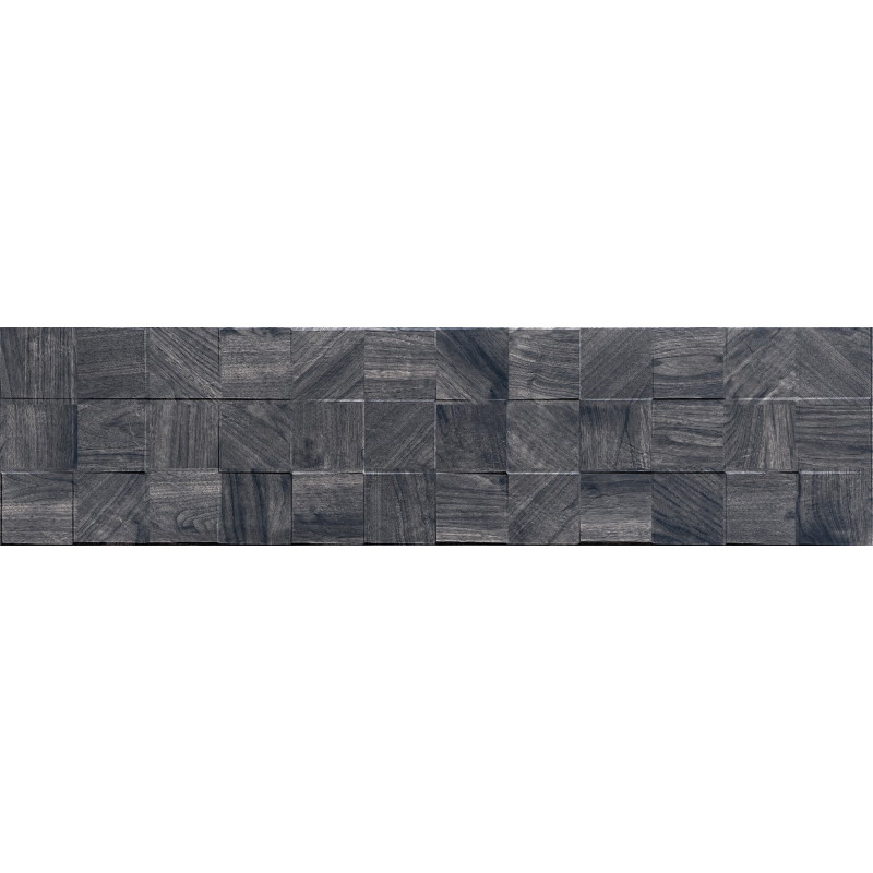 Mexen Riga Lyon Black grès émaillé rectifié G1, carreau mural imitation bois 120 x 30 cm, mat - TL713-120-030-50
