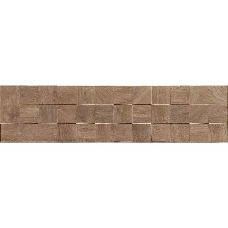 Mexen Riga Lyon Brown grès émaillé rectifié G1, carreau mural aspect bois 120 x 30 cm, mat - TL713-120-030-51