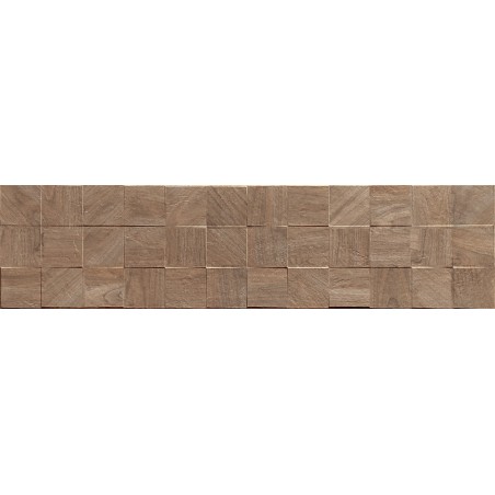 Mexen Riga Lyon Brown grès émaillé rectifié G1, carreau mural aspect bois 120 x 30 cm, mat - TL713-120-030-51