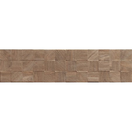Mexen Riga Lyon Brown grès émaillé rectifié G1, carreau mural effet bois 120 x 30 cm, mat - TL713-120-030-51