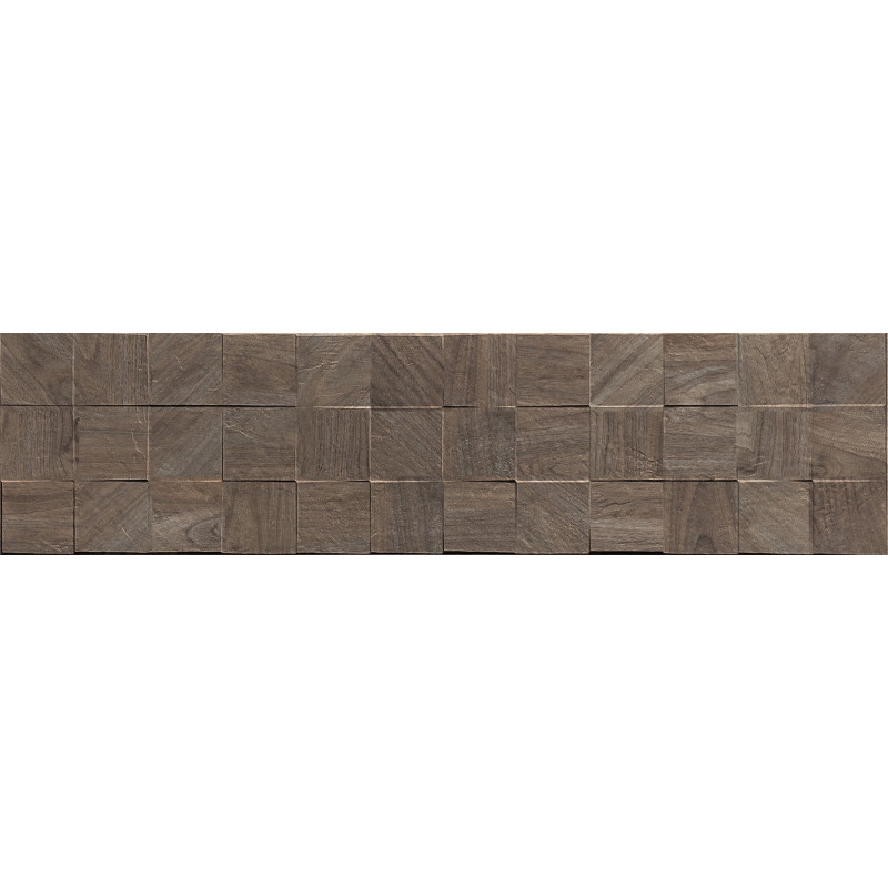 Mexen Riga Lyon Choco grès émaillé rect. G1, carreau mural aspect bois 120 x 30 cm, mat - TL713-120-030-52