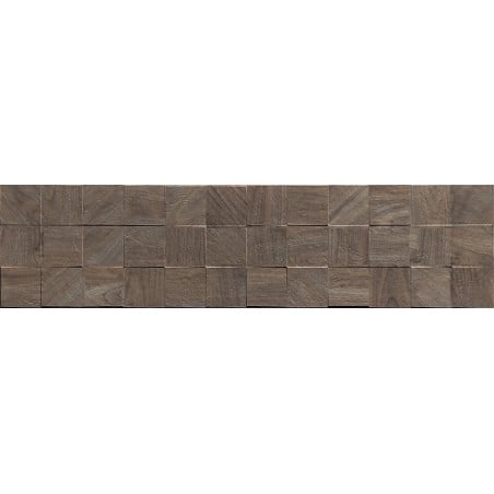 Mexen Riga Lyon Choco carrelage émaillé rect. G1, carreau mural effet bois 120 x 30 cm, mat - TL713-120-030-52