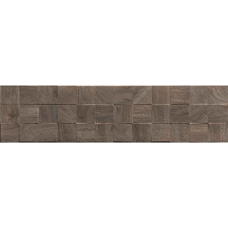 Mexen Riga Lyon Choco grès émaillé rect. G1, carreau mural aspect bois 120 x 30 cm, mat - TL713-120-030-52