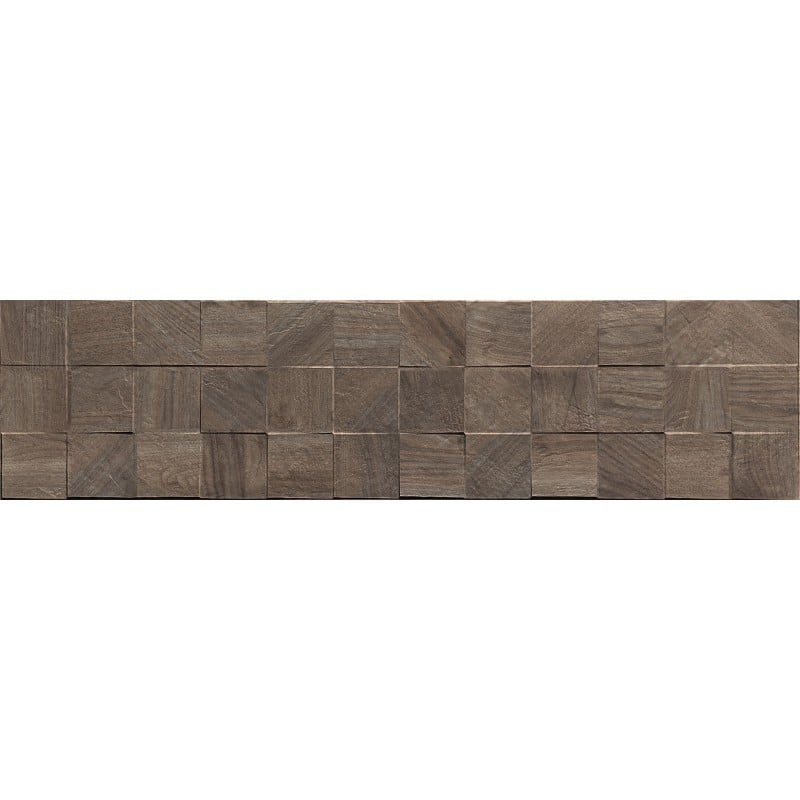 Mexen Riga Lyon Choco carrelage émaillé rect. G1, carreau mural effet bois 120 x 30 cm, mat - TL713-120-030-52