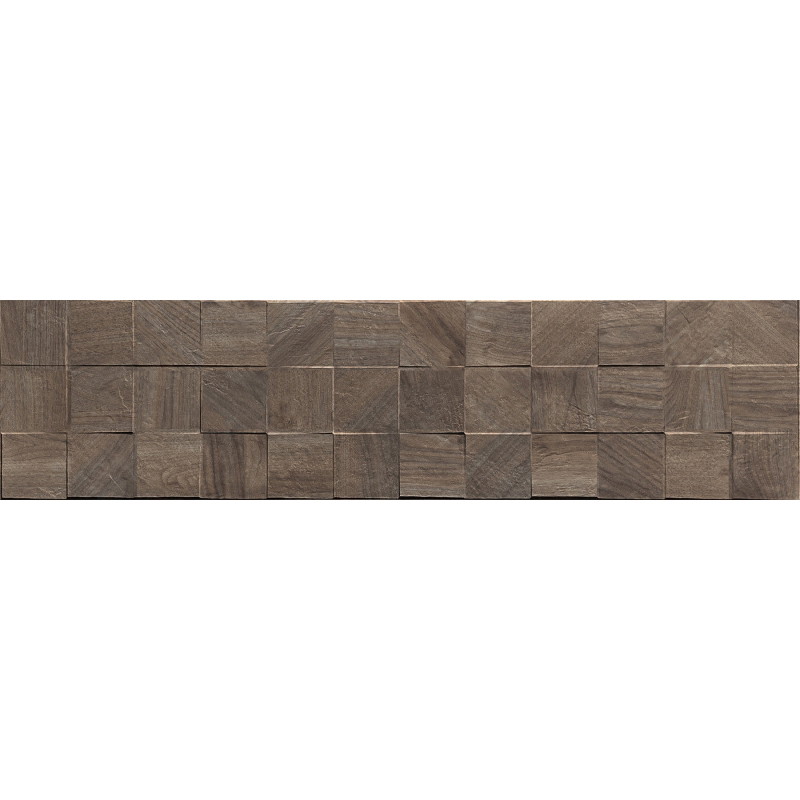 Mexen Riga Lyon Choco grès émaillé rect. G1, carreau mural aspect bois 120 x 30 cm, mat - TL713-120-030-52