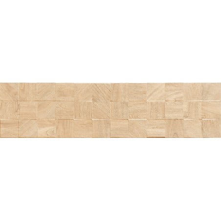 Mexen Riga Lyon Crema grès émaillé rectifié G1, carreau mural effet bois 120 x 30 cm, mat - TL713-120-030-53