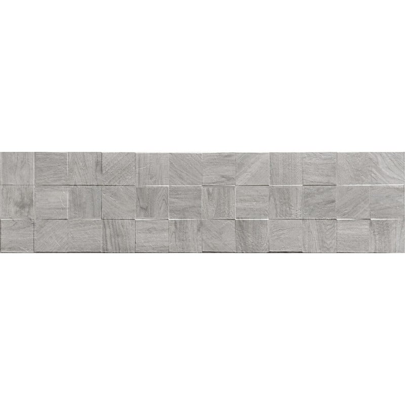 Mexen Riga Lyon Grey grès émaillé rect. G1, carreau mural aspect bois 120 x 30 cm, mat - TL713-120-030-54