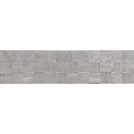 Mexen Riga Lyon Grey grès émaillé rectifié G1, carreau mural effet bois 120 x 30 cm, mat - TL713-120-030-54