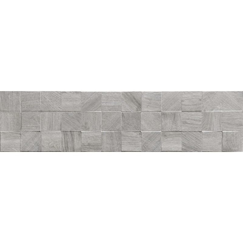 Mexen Riga Lyon Grey grès émaillé rect. G1, carreau mural aspect bois 120 x 30 cm, mat - TL713-120-030-54