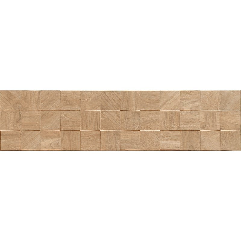 Mexen Riga Lyon Honey grès émaillé rectifié. G1, carreau mural à aspect bois 120 x 30 cm, mat - TL713-120-030-56